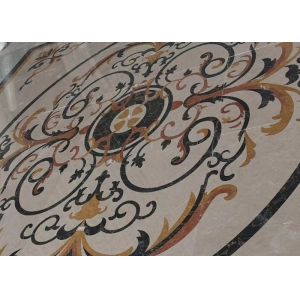 Mixed Color Round Mosaic Medallion Floor Patterns For Hotel / Residential