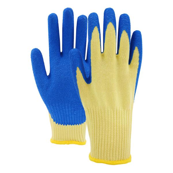 Quality 10 Gauge A2 Pure Aramid Fire Resistant Gloves Crinkle Latex Coated Safety Gloves wholesale