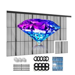 Cheap High Quality Glass Clear Windows Curtain Ledwall Screen P3.91 Transparent Led Video Wall for Jewelry Shop Advertising Display for sale