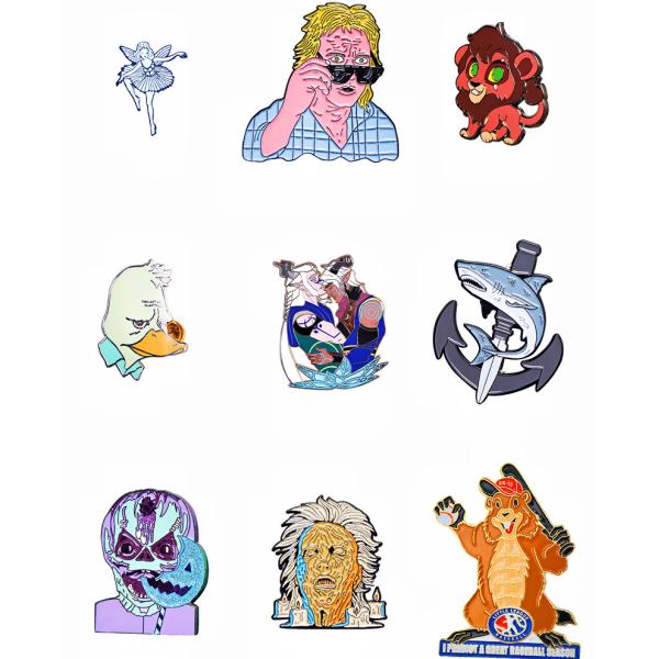 Quality Custom Soft Enamel Pin with Glitter Metal Badge for Anime & Cartoon wholesale