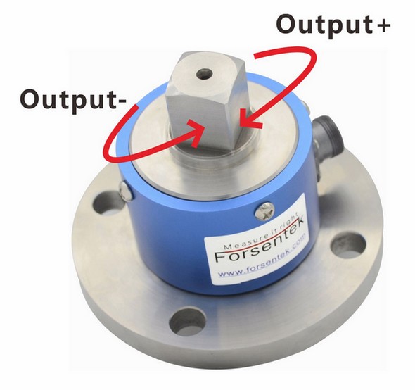 Square drive to flange reaction torque sensor torque transducer