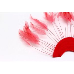 Dyed Stripped Hackle Feather Fan , Chicken Feather Hand Fan 10x15cm
