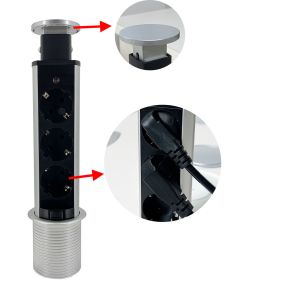 Kitchen Table Use Power Extension kitchen Socket With 3 EU Outlet VSP Panel and