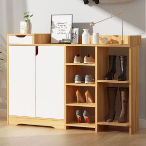 Fire Resistant Melamine Particle Board Shoe Rack , Contemporary Shoe Cabinet