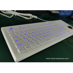 PS2 Rubber Industrial Silicone Keyboard Ruggedized Backlight With Trackball