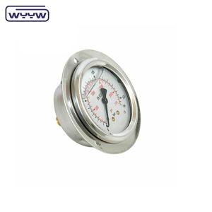 China EN837-1 panel mount 25 bar 63mm front flange oil filled pressure gauge on sale