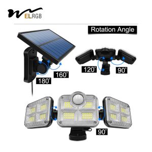 2.5W 122PCS LED Solar Powered Lights Motion Sensor Solar Lamp