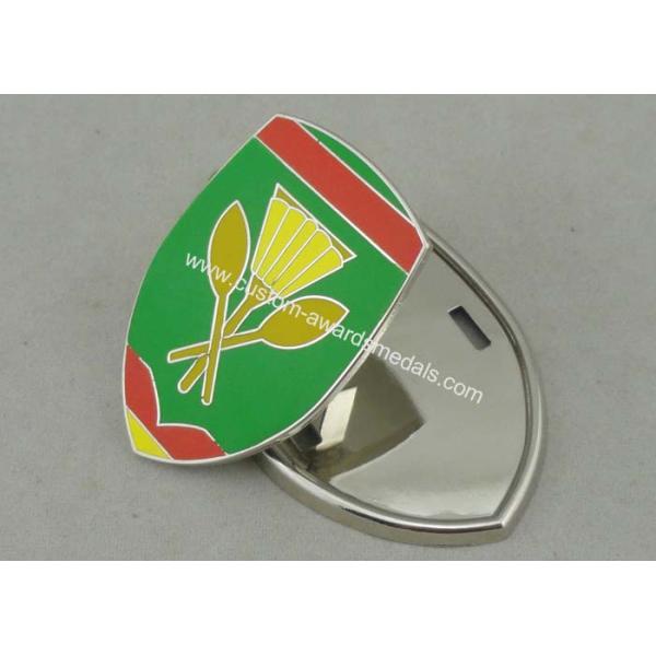 Car Souvenir Badges Brass Die Struck Imitation Hard Enamel Silver