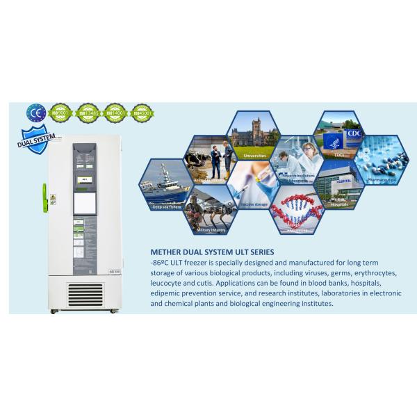 838L MDF-86V-D Series Ultra Low Temperature Refrigerator Dual Cooling Medical Freezer