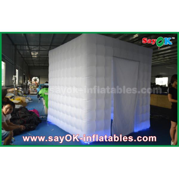 Portable Photo Booth White Oxford Cloth Inflatable Photo Booth Props Kiosk With Door Curtains
