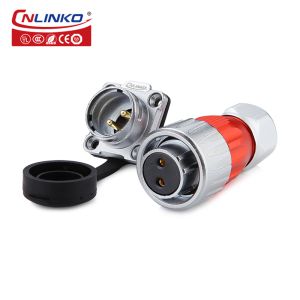 CNLINKO M20 Metal Connector Plug 220V 2 Pin Waterproof Electrical Wire Connector