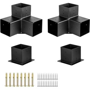 Standard 6x6 Pergola Kit Bracket 3-Way Right Angle Corner Bracket Customized