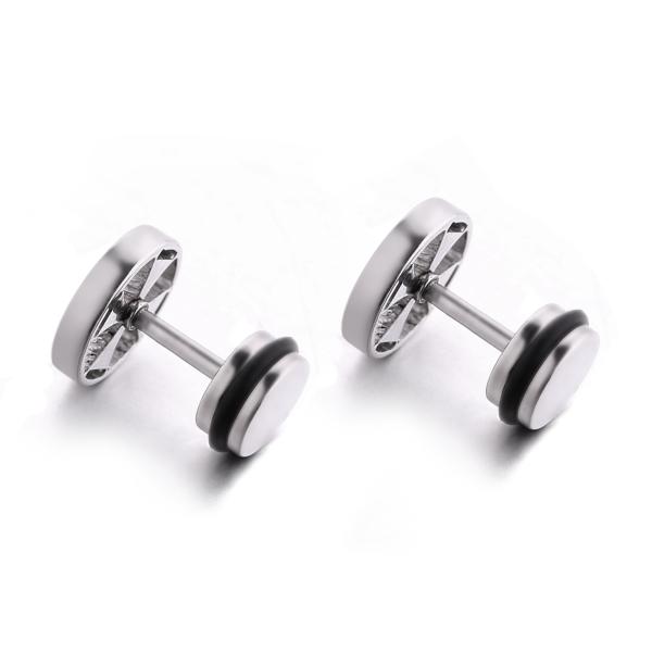 Punk Style Jewellery Vintage Silver Plating Cross Stud Earrings for Men