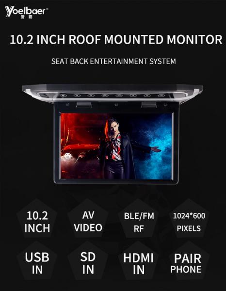 High Resolution TFT Car Motorized Screen Mini LED TV Touch Button Design