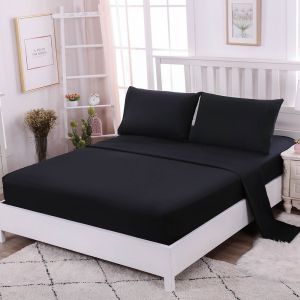Super King Size Solid Microfiber Bedding Sheets Set with Woven Fabric and OEM