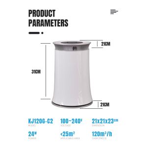 21x21x31.5cm Odor Air Filter ABS Materials Home Desktop Air Purifier