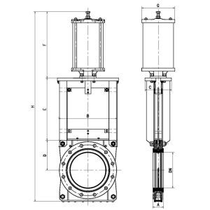 Temperature Range 0-200C Heavy Duty Knife Gate Valve With DIN Design Standard