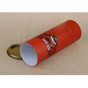 Recyclable Cylinder Red Paper Composite Cans Wine Can Packaging With Flat Lids