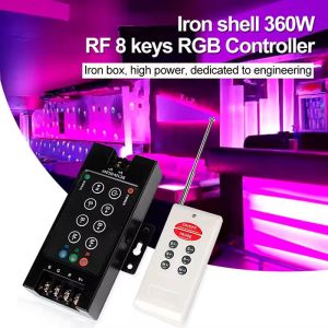 12-24v Iron Shell Led Controller 5-10 Control Distance Rf 8 Key 30a Rgb Dimmer