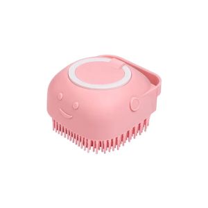 Pet Bath Brush with Shampoo Dispenser - The Solution to Difficult Dog and Cat