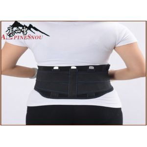 Self Heating Magnetic Lumbar Support Belt Detachable Steel Plate Black Color