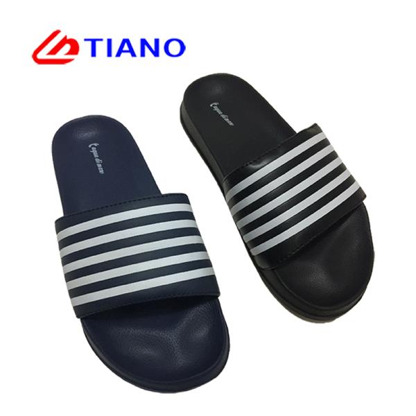Stripes Style Soft Velcro Footbed Summer Slipper Shoes