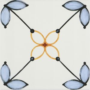 Beige and Blue 20x20cm Ceramic Rustic Tile for Indoor Walls