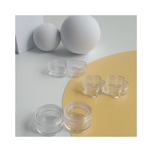 PS Base Material 4ml Mini Cream Jar with Lid Portable Plastic Clear Jar Flower