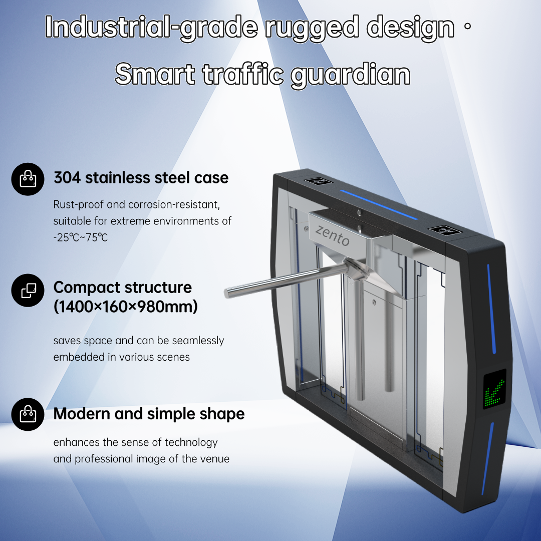 Full Automatic Double Arm Tripod Turnstile Gate with RS485 Communication AC 220V