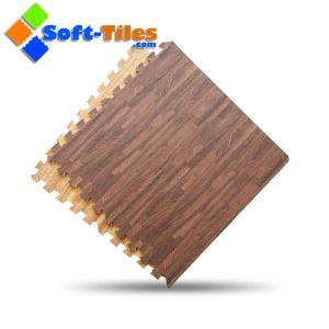 1/2inch Dark Wood Looking Foam Mats / 10mm Kids Interlocking Play Mat
