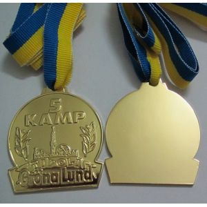 Lower quantity to make customized logo Gold medal with lanyard