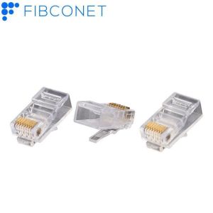 Customized Ethernet with Gold Plated Pass Through UTP RJ45 Cat5/6 Shielded