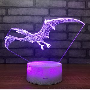 Pterosaur 7 Colors Change 3D LED Night Light with Remote Control Ideal For