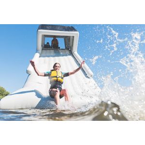 Wake Island Inflatable Water Park Durable Blue Inflatable Aqua Park For Sea