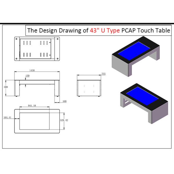 Interactive PC Multi Touch Screen Table 8GB RAM 120GB SSD For Coffee Shop