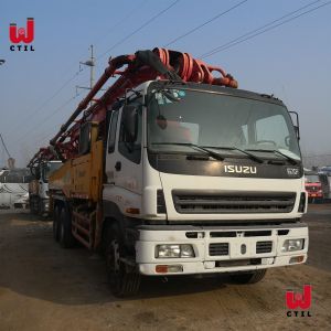 China 52M 10 Wheel Used Concrete Pump Truck With Isuzu Chassis on sale