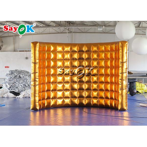 Event Booth Displays Gold Curve Led Portable Photo Booth Wall For Party Advertising Wedding