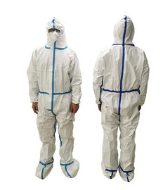 China Cleanroom Disposable Isolation Gowns , White Safety Protective Clothing on sale