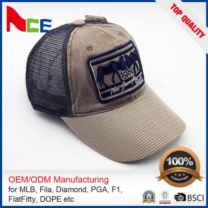 3D Embroidered 5 Panel Trucker Cap For Men 56~60 Cm Size Cotton Nylon Material