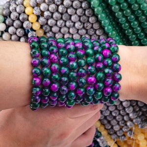 8mm Epidote Gems Beads Dark Ruby Zoisite Gemstone Beads Healing Crystal Stone