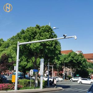 Polygonal Telescopic CCTV Camera Pole 11m Security Camera Mast