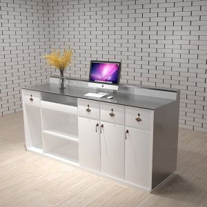 OEM Reception Desk Table with Drawers and Cabinets Made of E1 MDF/MFC Melamine