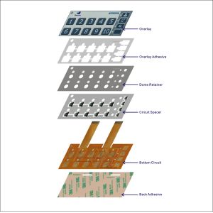 Embossed Metal Dome Membrane Switch With LED