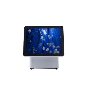 Flat Free - Bezel Capacitive Cash Register 15'' Double Screen J1900 Supermarket