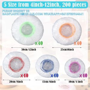 Culinary Elements Reusable Bowl Covers With Elastic, Plastic Food Storage Cover