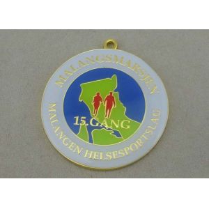 China Half Marathon Enamel Medal Brass , Die Stamped Fresh Soft Enamel Badge Medal on sale