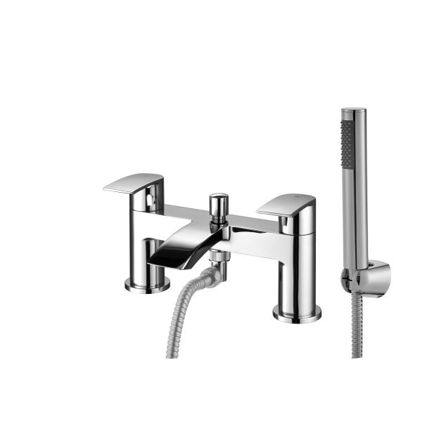 Chrome Finish Bath Shower Mixer Faucet with Modern and Elegant Ceramic Valve