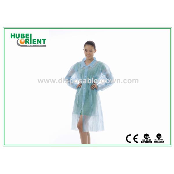 Quality Disposable Protective Nonwoven Lab Coat With Snap Closure wholesale