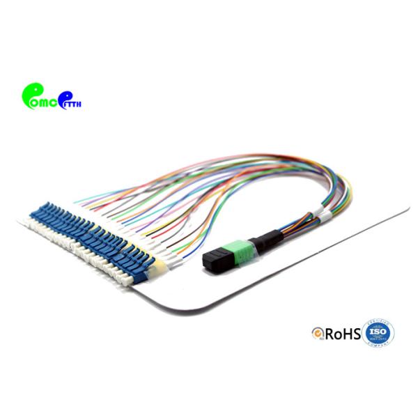 Quality 24F MPO Trunk Cable 3.0mm MPO ( Male ) - LC UPC Fanout 0.9mm 30cm For MPO/MTP-LC cassette wholesale