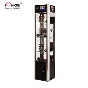 China Black Metal Sunglasses Display Case With LED Lighting on sale